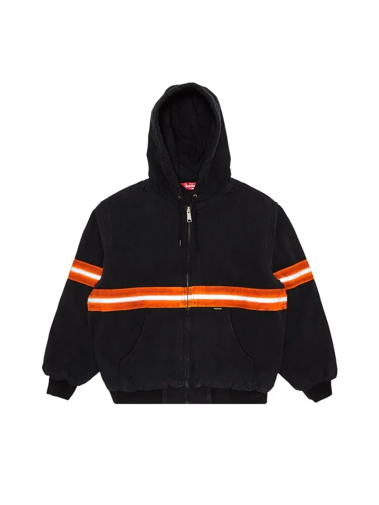 Куртка Supreme Reflective Stripe Hooded Work Jacket — изображение 1 из 3, черный