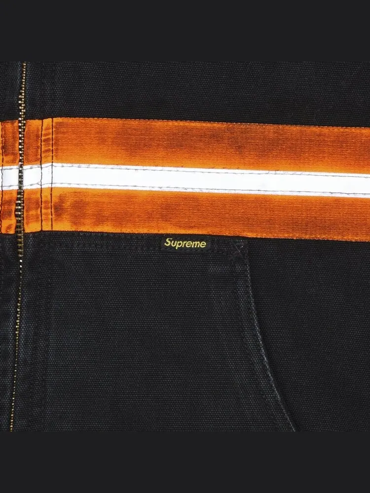 Куртка Supreme Reflective Stripe Hooded Work Jacket — изображение 3 из 3, черный