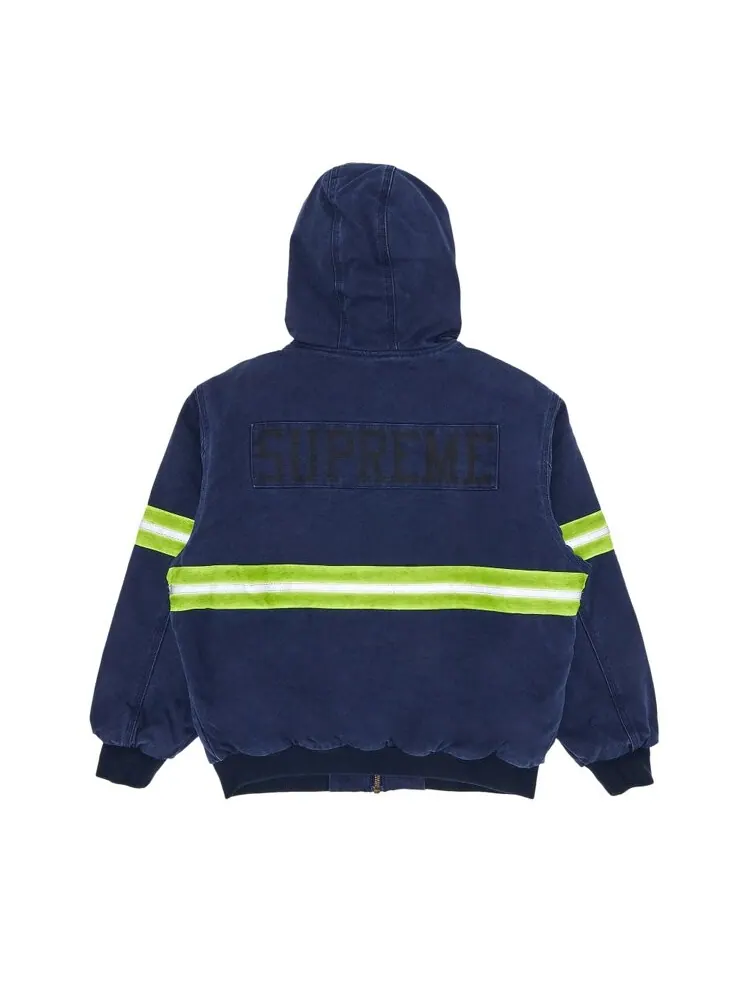 Куртка Supreme Reflective Stripe Hooded Work Jacket — изображение 2 из 3, темно-синий