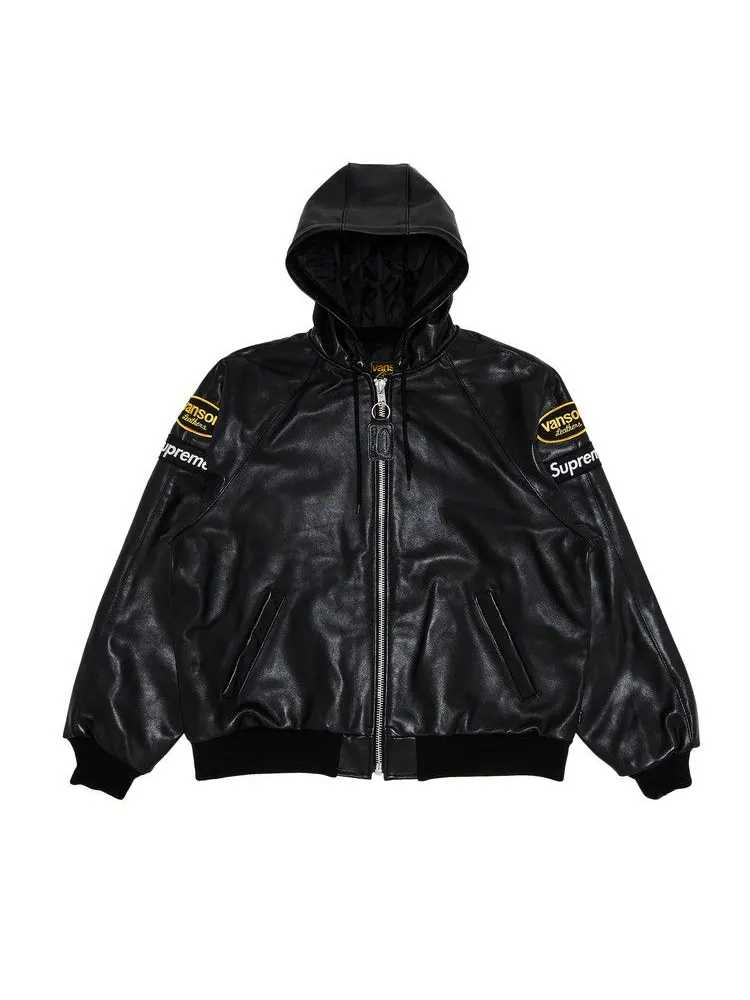 Куртка Supreme x Vanson Leather Hooded Work Jacket — изображение 1 из 3, черный