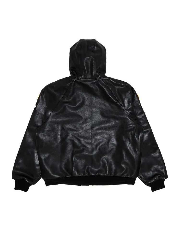 Куртка Supreme x Vanson Leather Hooded Work Jacket — изображение 2 из 3, черный