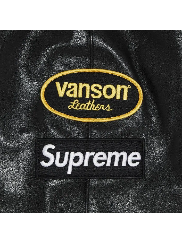 Куртка Supreme x Vanson Leather Hooded Work Jacket — изображение 3 из 3, черный