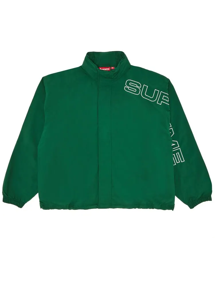 Куртка Supreme Spellout Embroidered Track Jacket 'Dark Green' — изображение 1 из 3, темный зеленый