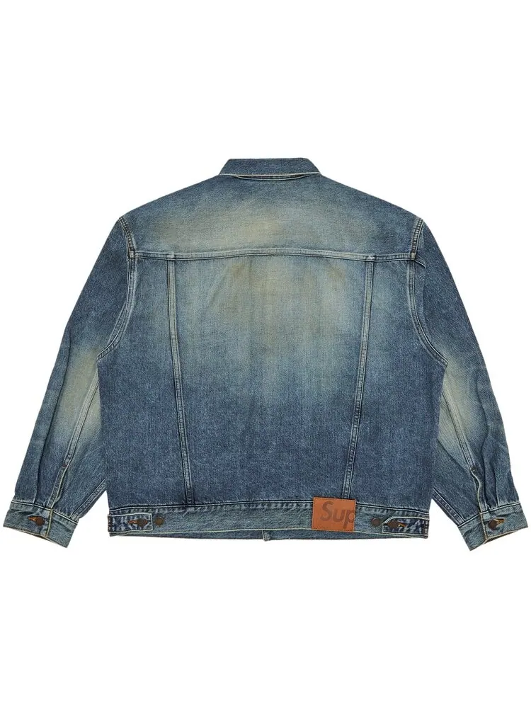 Куртка Supreme Distressed Selvedge Trucker Jacket — изображение 2 из 3, индиго