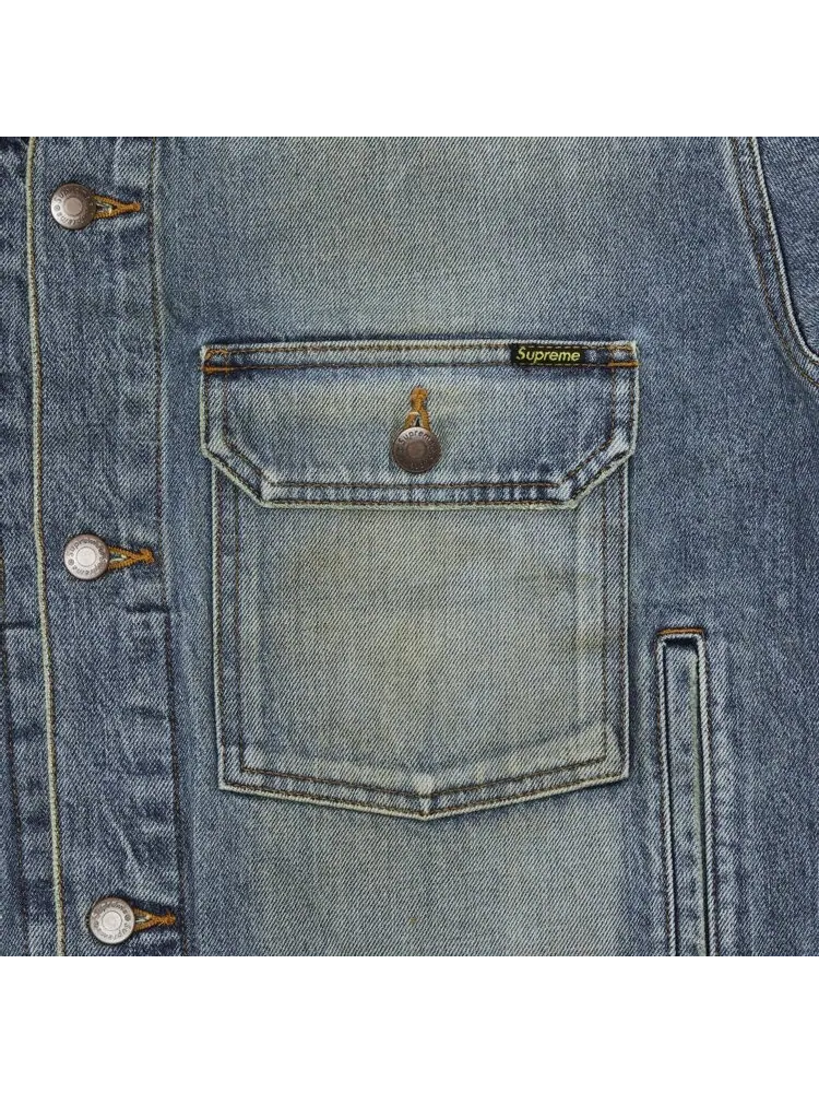 Куртка Supreme Distressed Selvedge Trucker Jacket — изображение 3 из 3, индиго