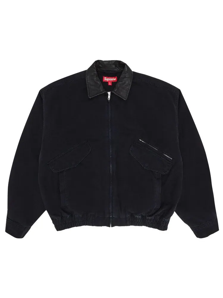 Куртка Supreme Leather Collar Utility Jacket — изображение 1 из 3, черный