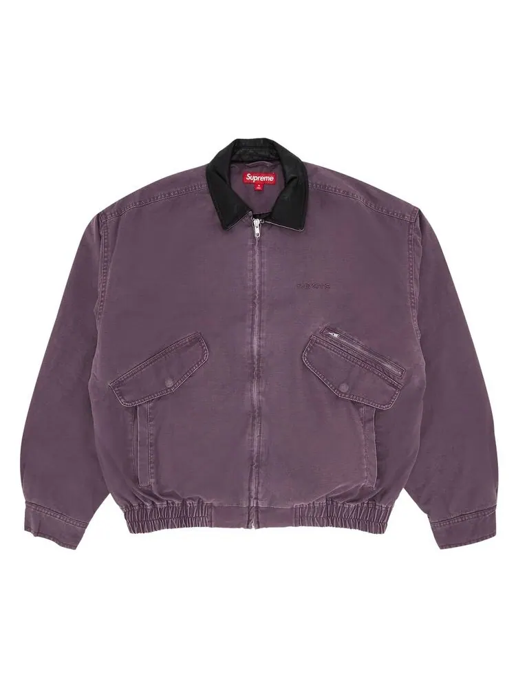 Куртка Supreme Leather Collar Utility Jacket Dusty Purple — изображение 1 из 3, фиолетовый