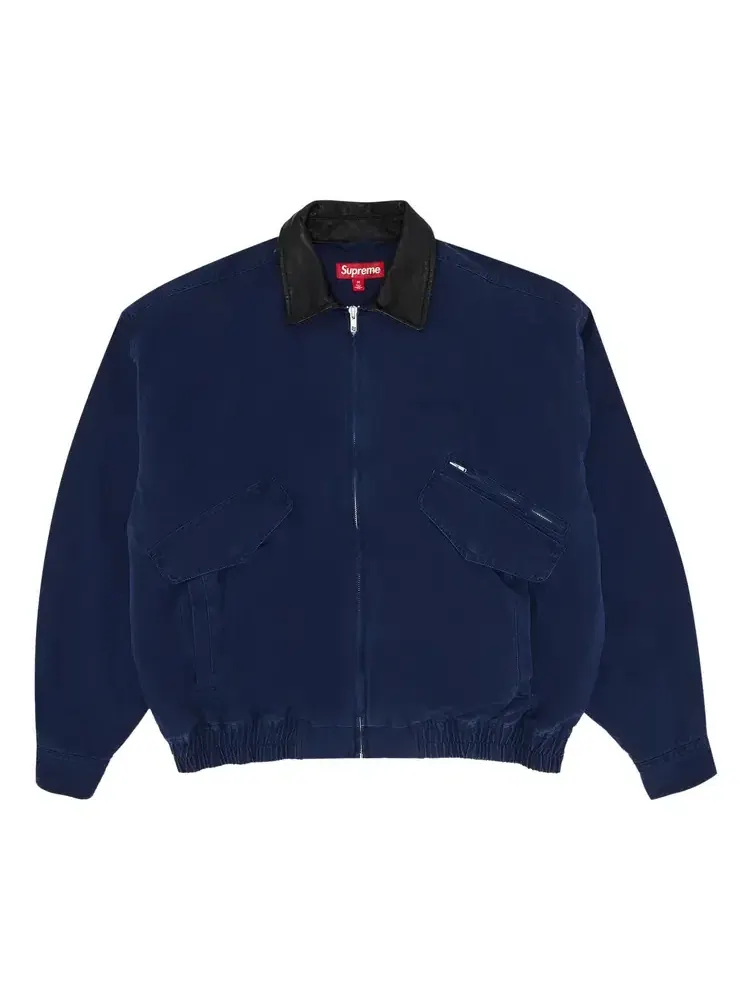 Куртка Supreme Leather Collar Utility Jacket — изображение 1 из 3, синий