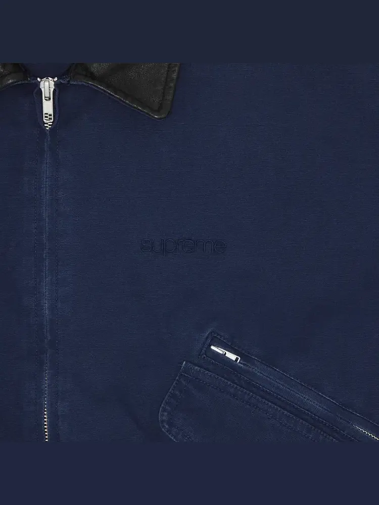 Куртка Supreme Leather Collar Utility Jacket — изображение 3 из 3, синий