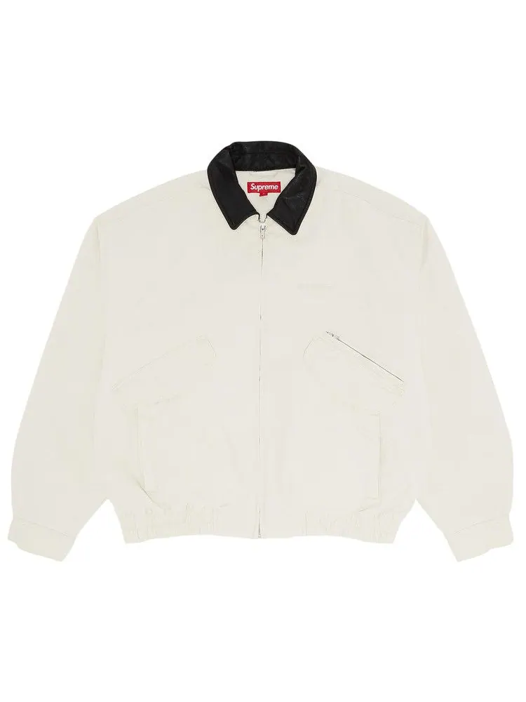 Куртка Supreme Leather Collar Utility Jacket — изображение 1 из 3, серый