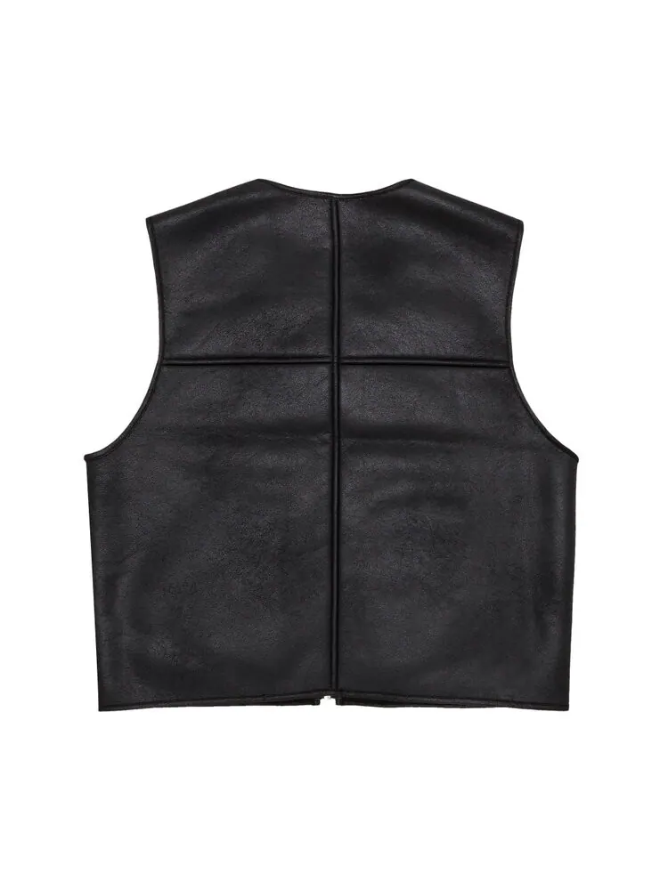 Утепленный жилет Supreme Reversible Faux Shearling Work Vest — изображение 2 из 3, черный