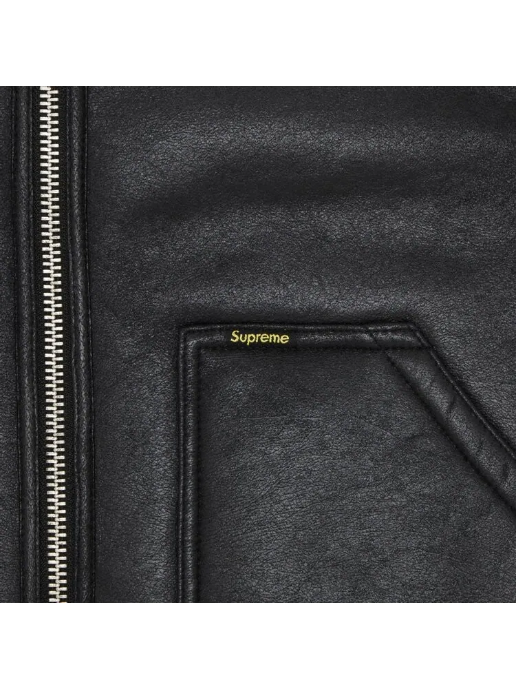 Утепленный жилет Supreme Reversible Faux Shearling Work Vest — изображение 3 из 3, черный