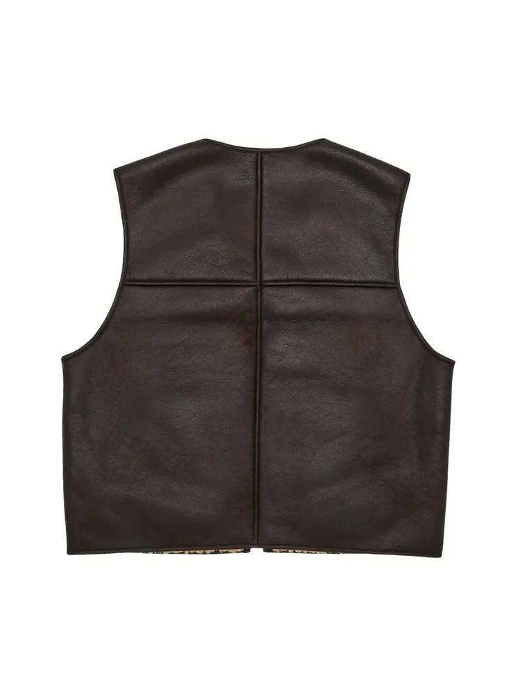 Утепленный жилет Supreme Reversible Faux Shearling Work Vest — изображение 2 из 3, коричневый