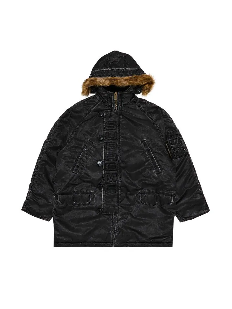 Парка Supreme Washed Flight Satin N-3B Parka — изображение 1 из 3, черный