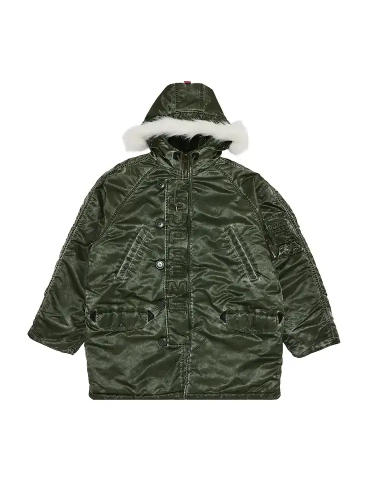 Парка Supreme Washed Flight Satin N-3B 'Olive' — изображение 1 из 3, зеленый