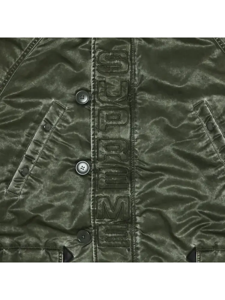 Парка Supreme Washed Flight Satin N-3B 'Olive' — изображение 3 из 3, зеленый