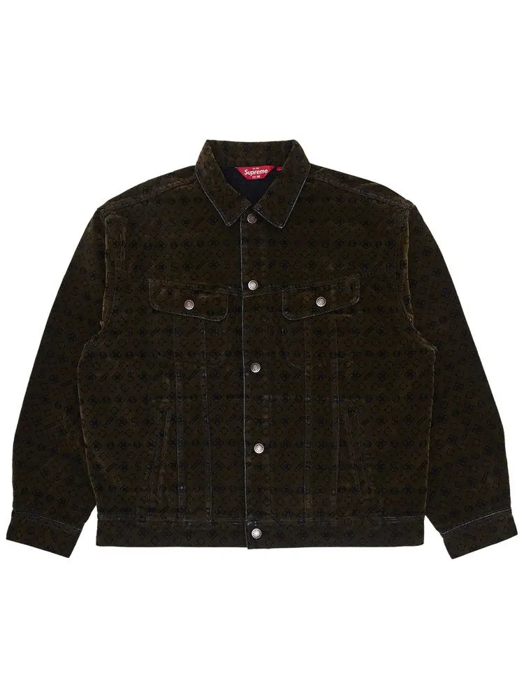 Куртка Supreme Flocked Denim Trucker Jacket — изображение 1 из 3, черный