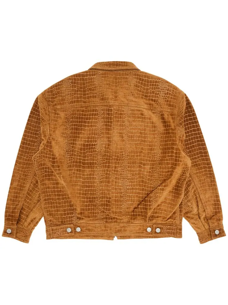 Куртка Supreme Suede Work Jacket 'Croc' — изображение 2 из 3, бежевый