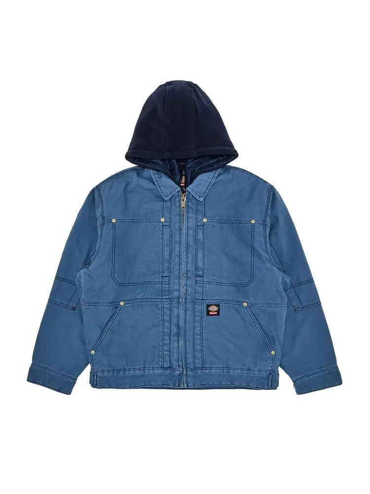 Куртка Supreme x Dickies Hooded Work Jacket Light Blue — изображение 1 из 3, светлый синий