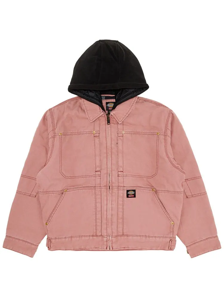 Куртка Supreme x Dickies Hooded Work Jacket 'Pink' — изображение 1 из 3, розовый