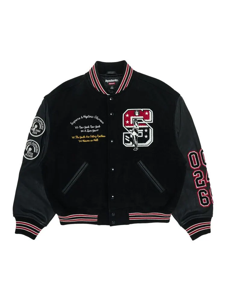 Куртка Supreme x HYSTERIC GLAMOUR Varsity Jacket — изображение 1 из 3, черный