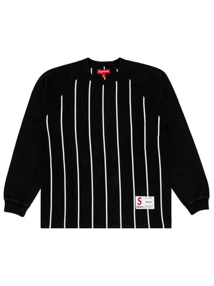 Топ Supreme Stripe Raglan Long-Sleeve Top — изображение 1 из 3, черный