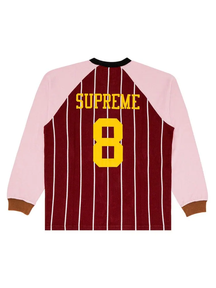 Топ Supreme Stripe Raglan Long-Sleeve Top — изображение 2 из 3, коричневый