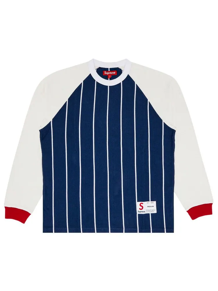 Топ Supreme Stripe Raglan Long-Sleeve Top — изображение 1 из 3, темно-синий