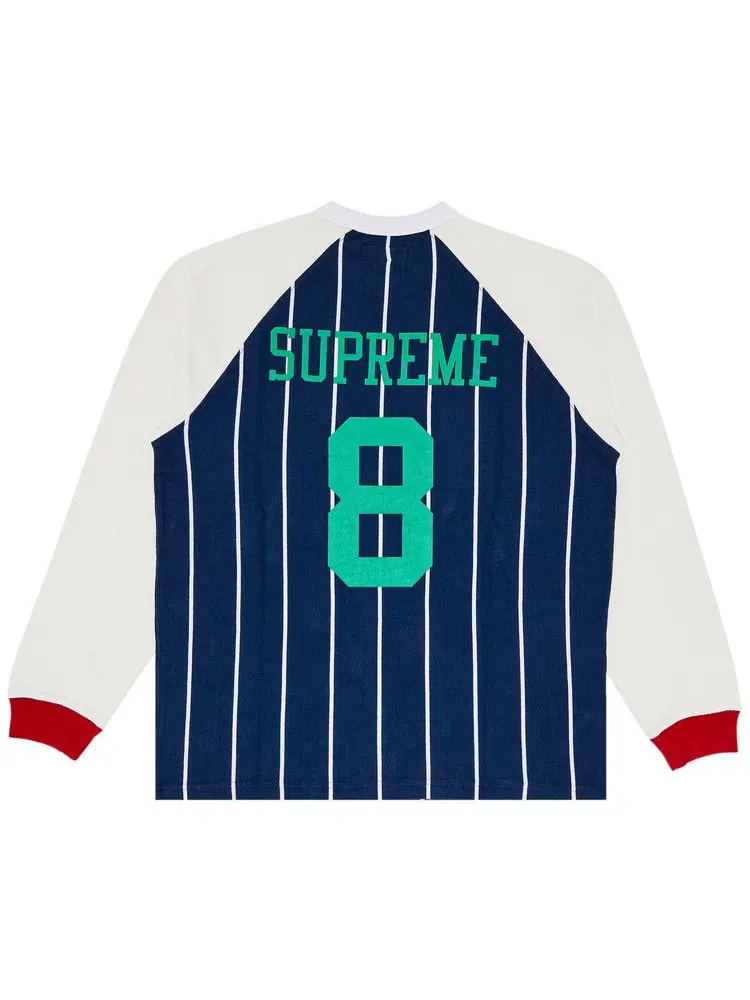 Топ Supreme Stripe Raglan Long-Sleeve Top — изображение 2 из 3, темно-синий
