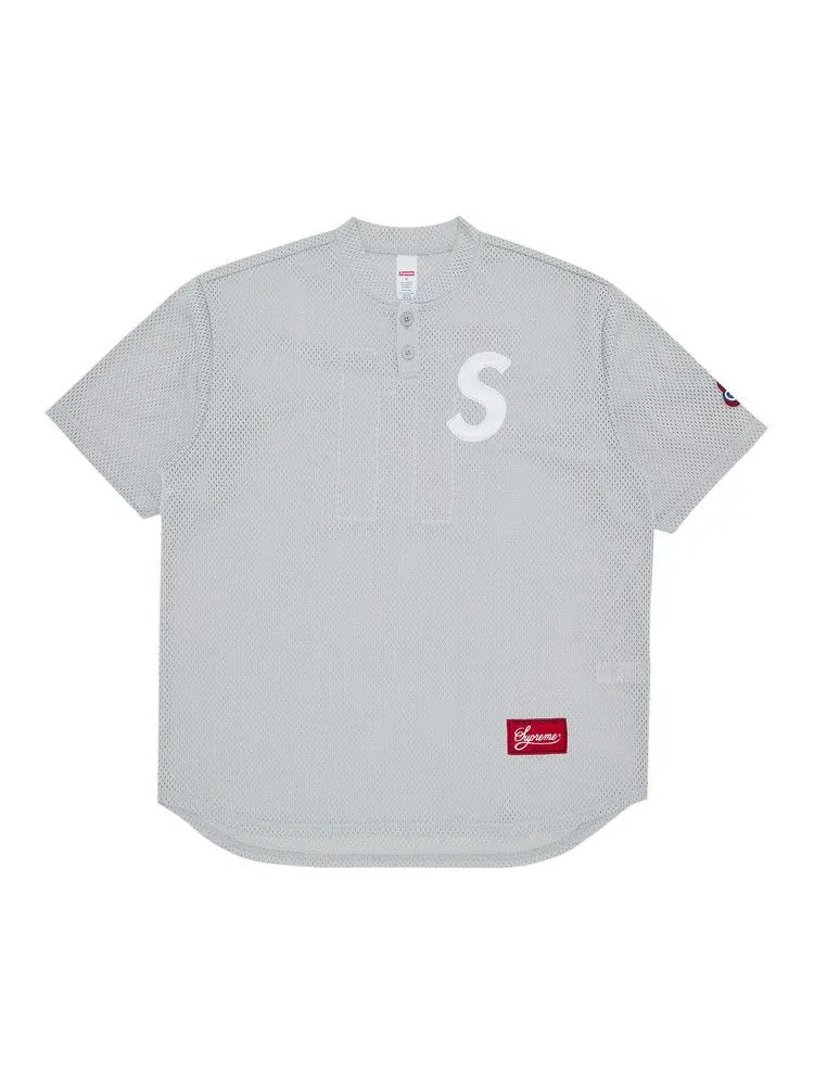 Топ Supreme S Logo Baseball Henley — изображение 1 из 3, серый