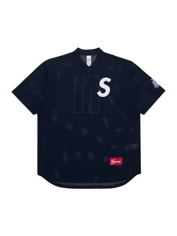 Бейсбольная футболка-поло Supreme с логотипом S — изображение 1 из 3, синий