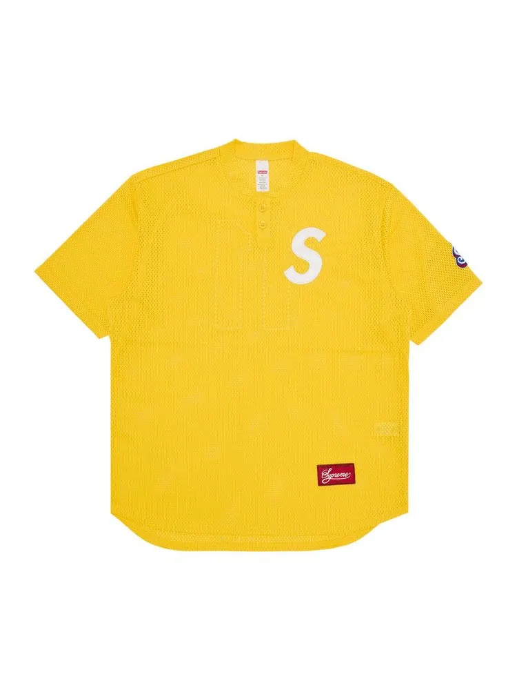 Топ Supreme S Logo Baseball Henley — изображение 1 из 3, желтый