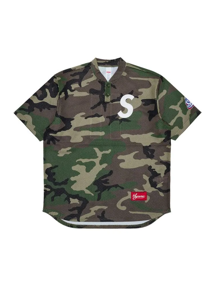 Топ Supreme S Logo Baseball Henley, Woodland Camo — изображение 1 из 3, мульти