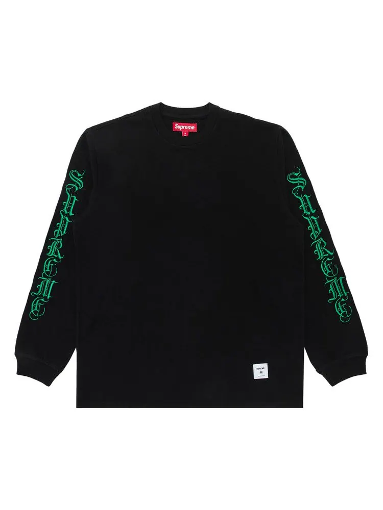 Топ Supreme Old English Long-Sleeve Top — изображение 1 из 2, черный