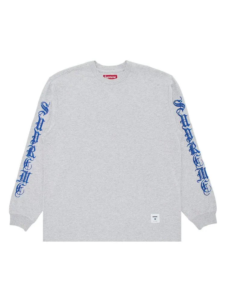 Топ Supreme Old English Long-Sleeve Top — изображение 1 из 2, серый