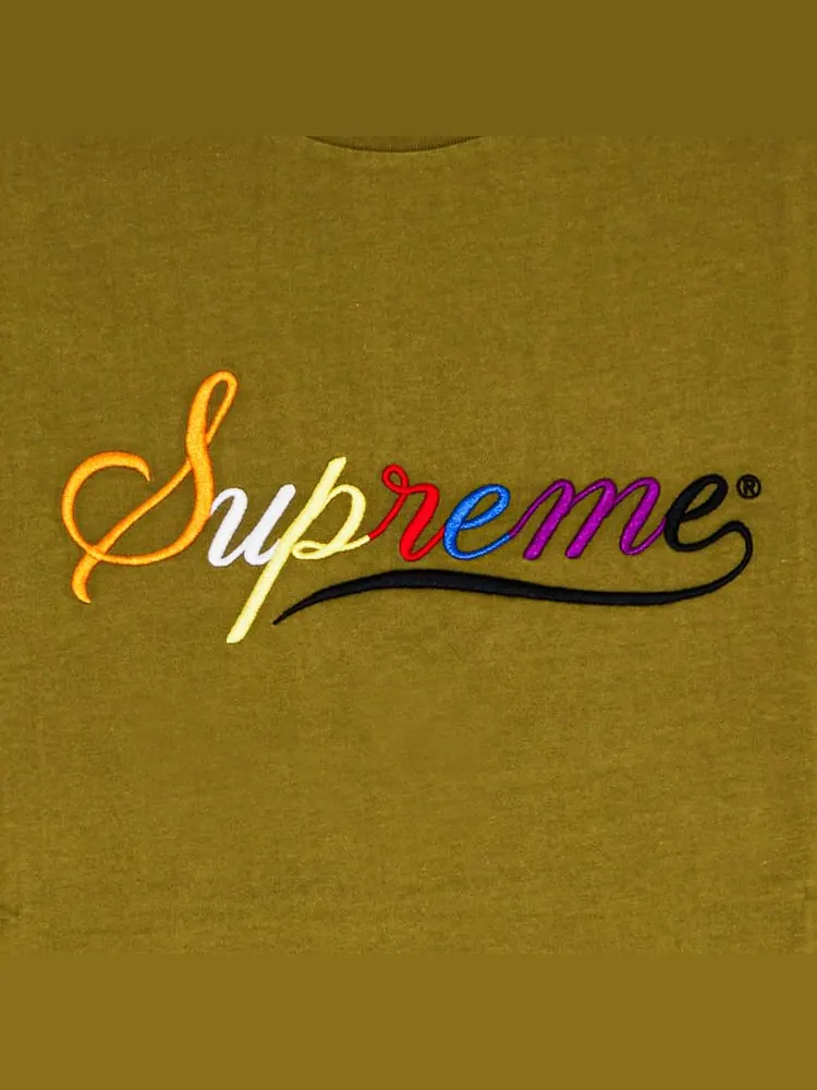 Футболка Supreme с коротким рукавом и курсивным шрифтом — изображение 2 из 2, зеленый