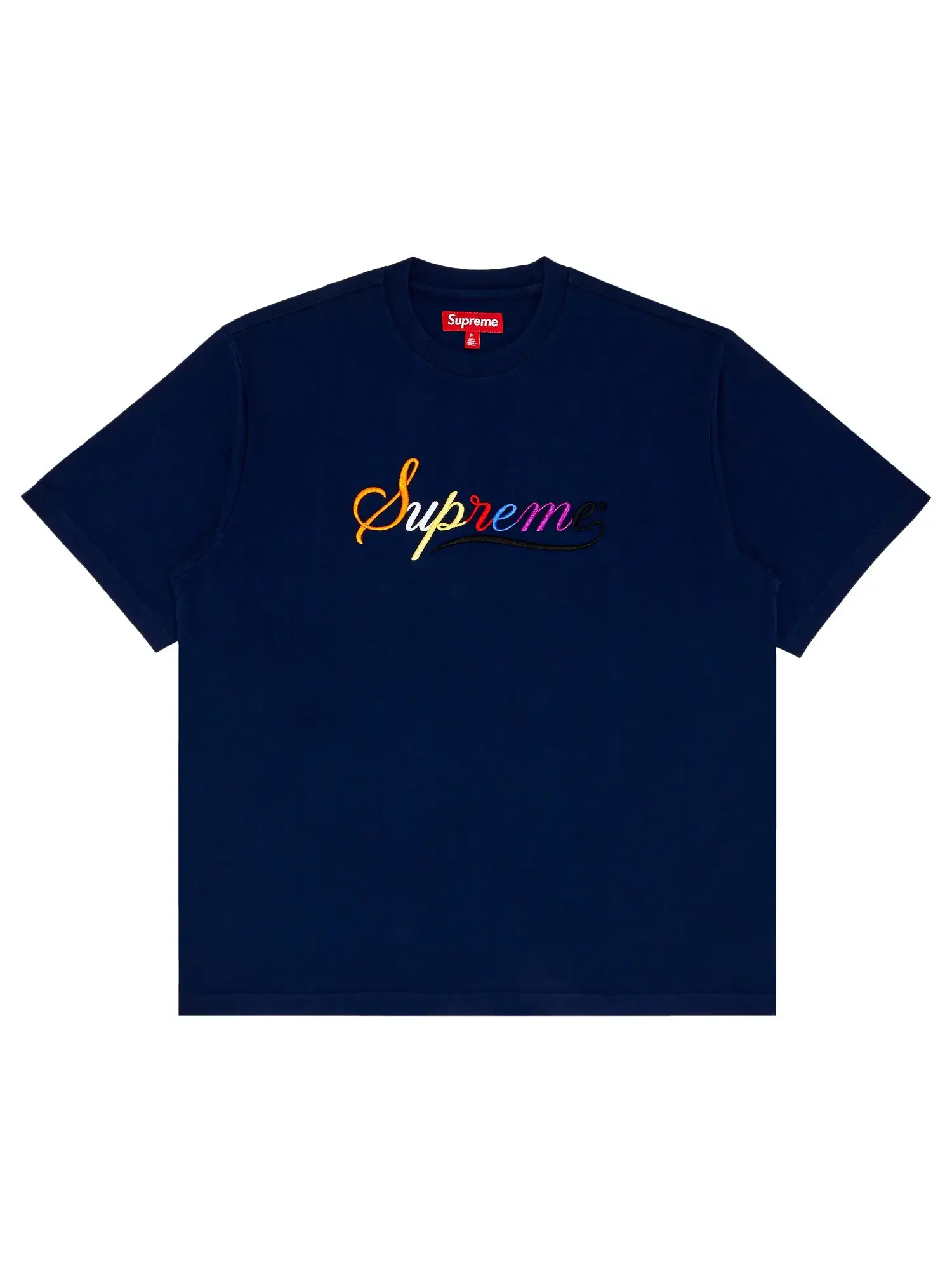 Футболка с коротким рукавом Supreme Cursive — изображение 1 из 2, темно-синий