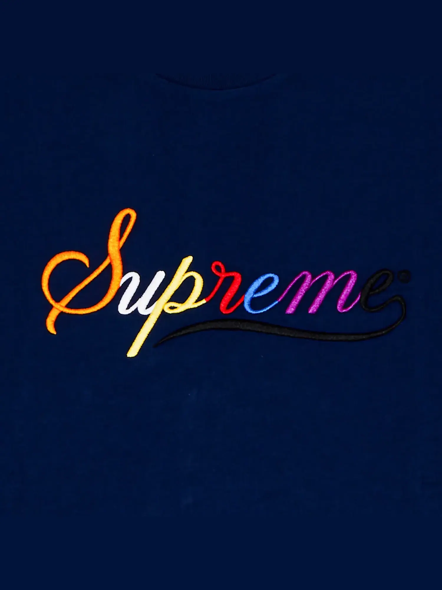 Футболка с коротким рукавом Supreme Cursive — изображение 2 из 2, темно-синий