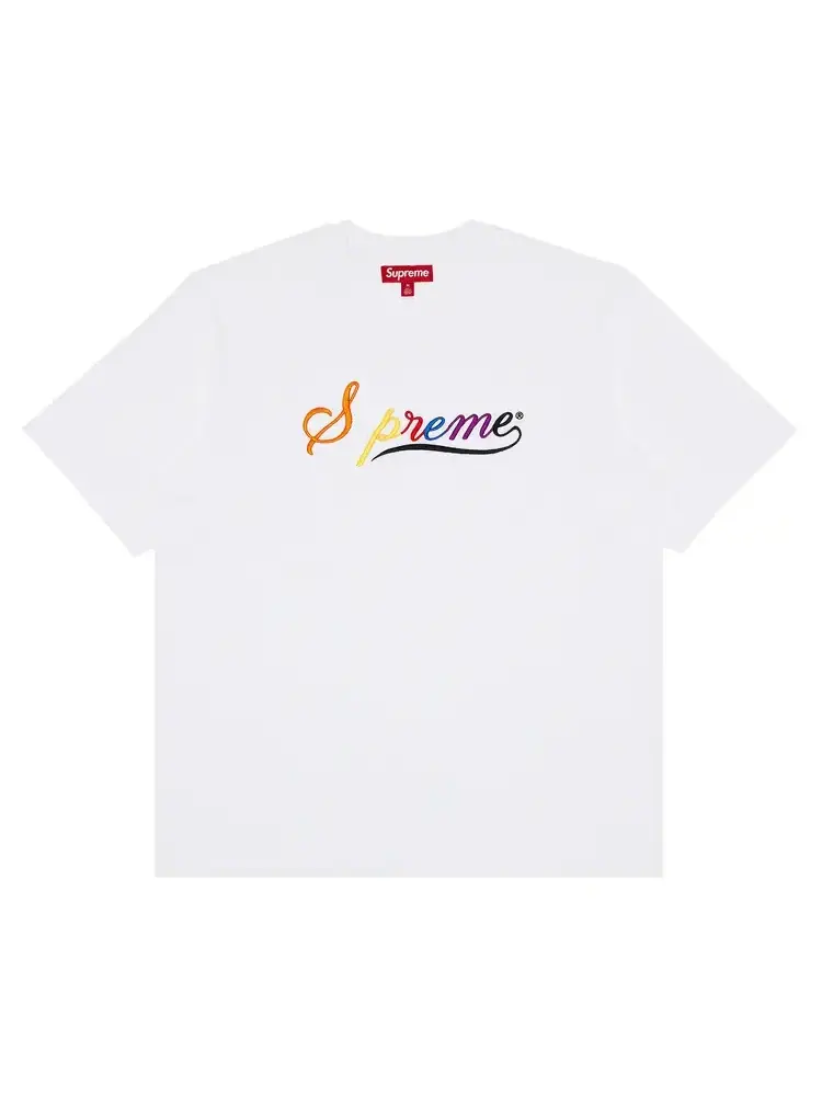 Футболка с коротким рукавом и курсивным шрифтом Supreme — изображение 1 из 2, белый