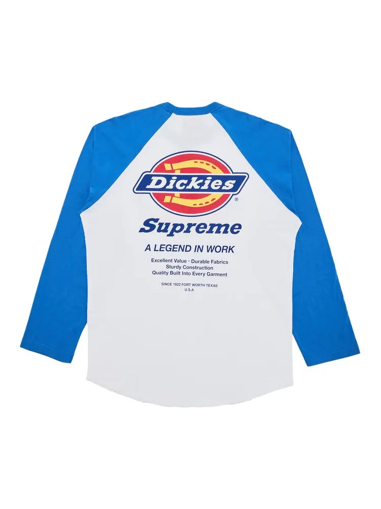 Топ Supreme x Dickies Raglan Long-Sleeve Top 'White' — изображение 2 из 3, белый