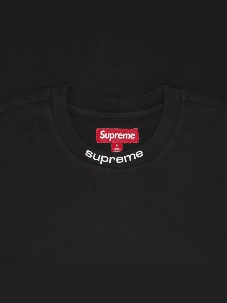 Топ с вышитым воротником и длинными рукавами Supreme — изображение 2 из 2, черный
