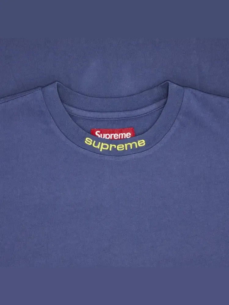 Рубашка Supreme с вышитым воротником и длинными рукавами — изображение 2 из 2, синий