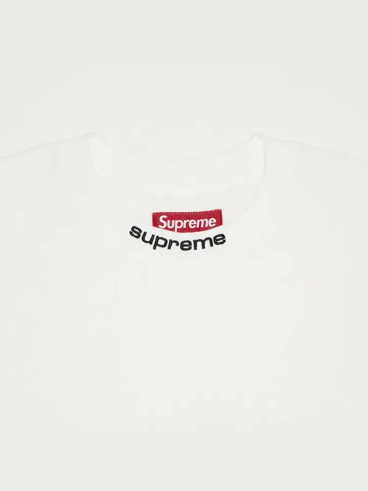 Топ Supreme Embroidered Collar Long-Sleeve Top — изображение 2 из 2, белый