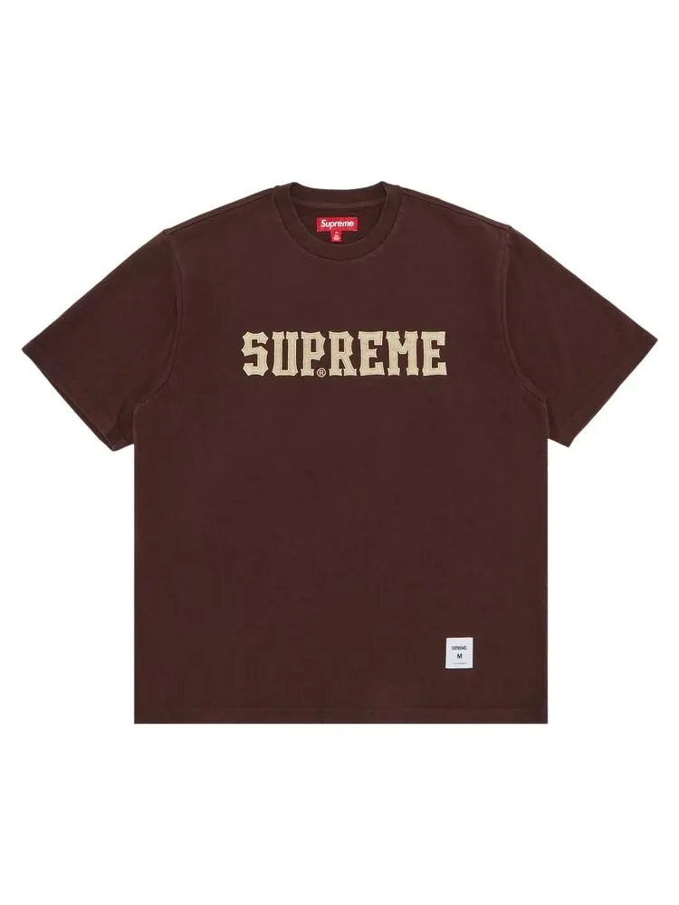 Майка Supreme Twill Appliqué Short-Sleeve Top — изображение 1 из 2, коричневый