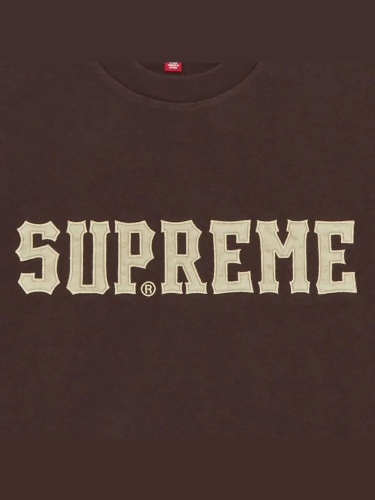Майка Supreme Twill Appliqué Short-Sleeve Top — изображение 2 из 2, коричневый