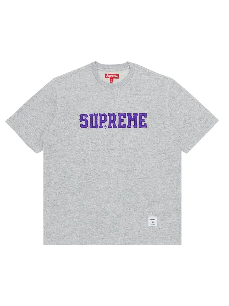 Майка Supreme Twill Appliqué Short-Sleeve Top — изображение 1 из 2, серый
