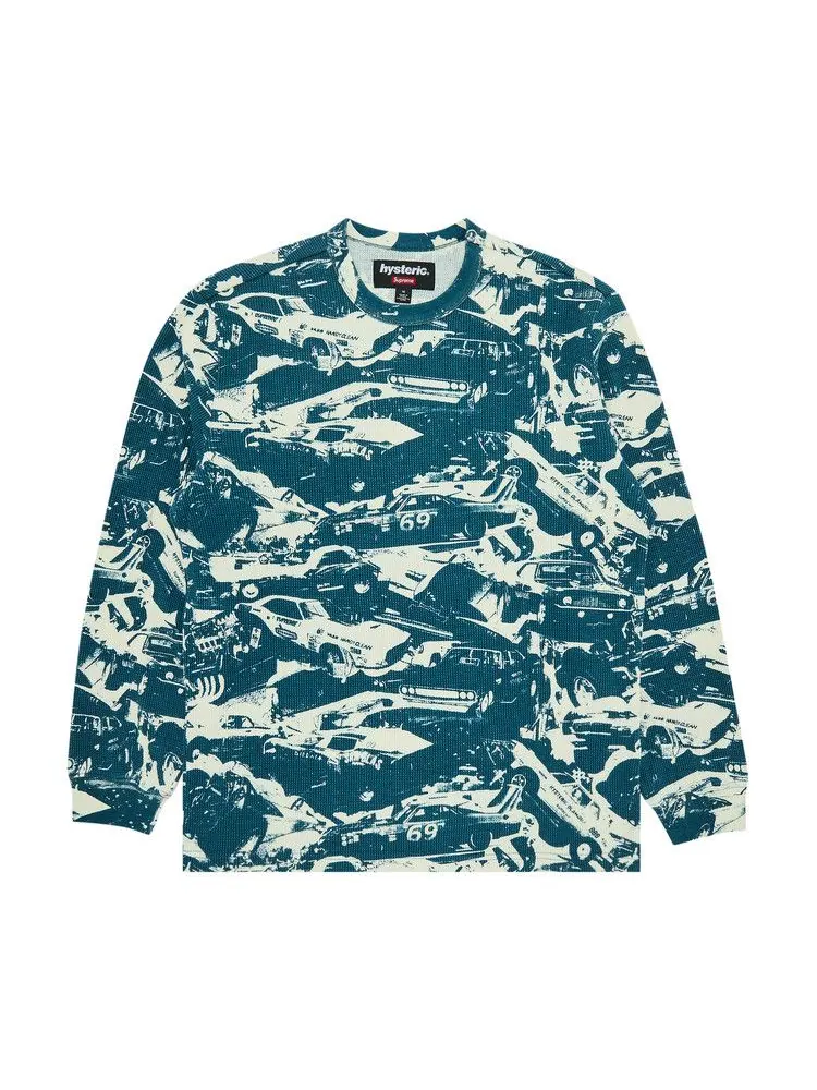 Топ Supreme x HYSTERIC GLAMOUR Cars Thermal 'Teal' — изображение 1 из 3, бирюзовый