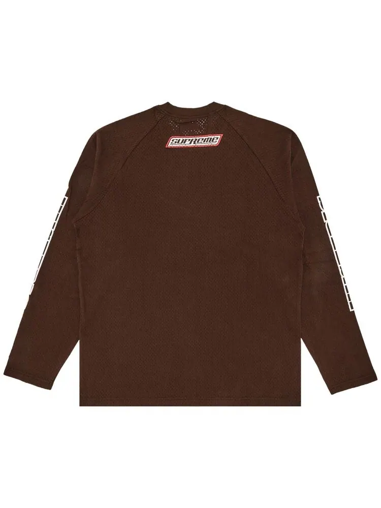 Топ Supreme x HYSTERIC GLAMOUR Mesh Long-Sleeve Top Brown — изображение 2 из 3, коричневый