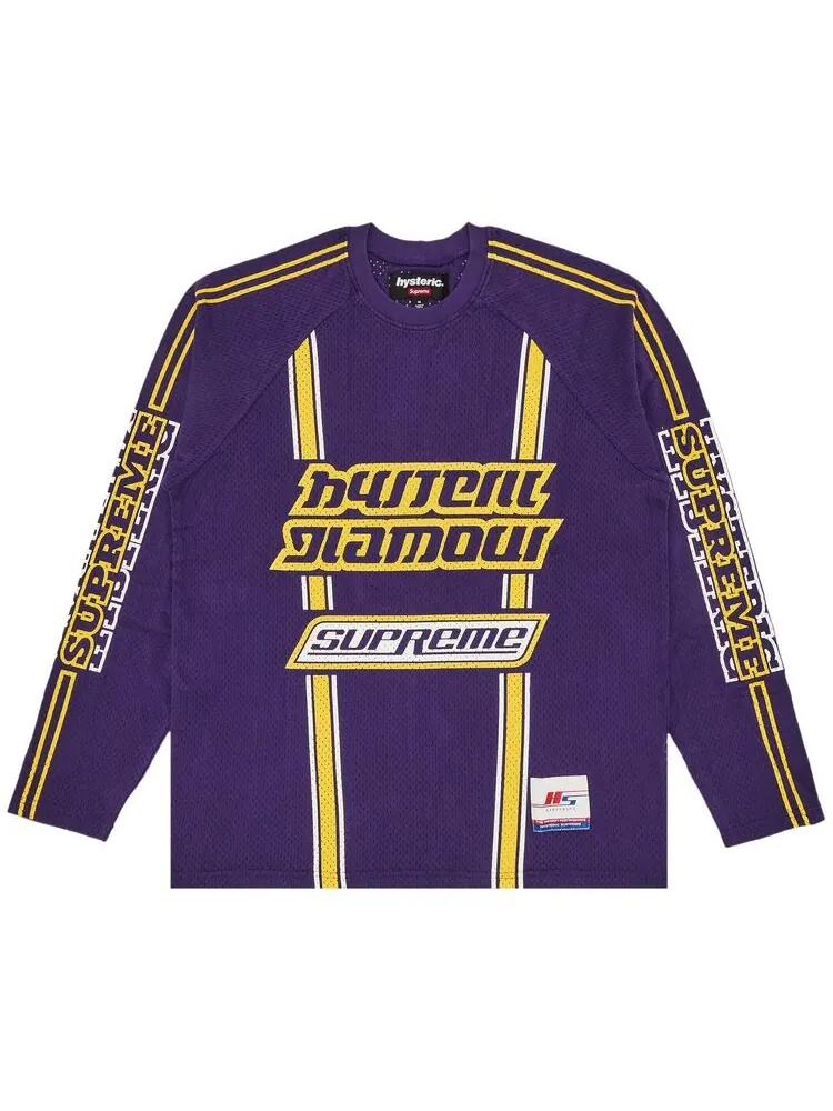 Топ Supreme x HYSTERIC GLAMOUR Mesh Long-Sleeve Top Purple — изображение 1 из 3, фиолетовый