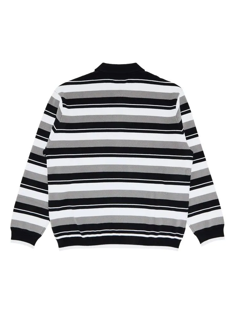Поло Supreme Stripe Zip Long-Sleeve Polo — изображение 2 из 3, черный